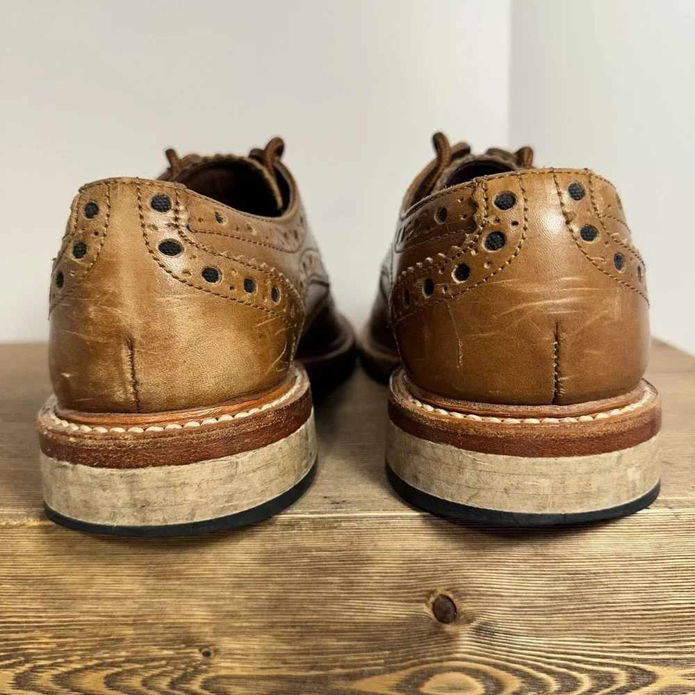 VTG Samuel Windor Oxford Shoes Mens 5.5 US 38 EU Brown Leather Brogue Academia
